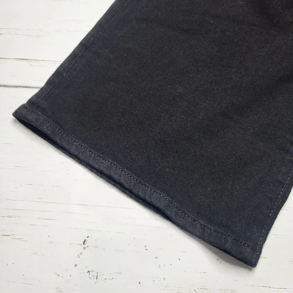 J Crew Slim Wide Leg Jeans Black High Rise Semi Stretch Crop Ankle Minimalist 29